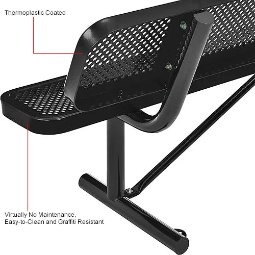 8' | Expanded Metal | Outdoor Mesh Bench With Back